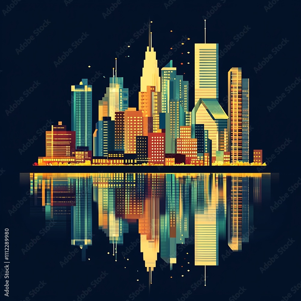 Fototapeta premium city skyline at night