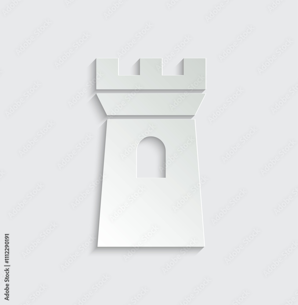 tower icon castle vector sign