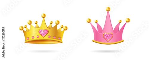 A shining golden tiara with intricate details and sparkling diamonds, symbolizing fairy tale beauty, regal charm, and decorative luxury.