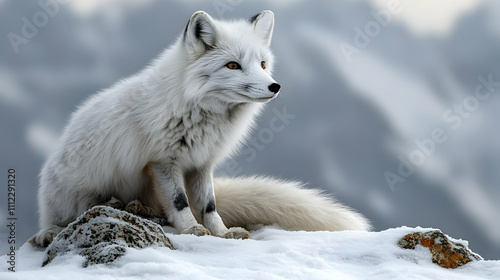 Arctic Fox: Majestic Winter Creature in Snowy Habitat