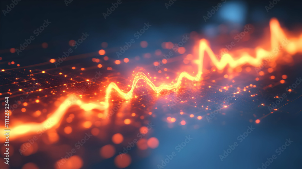 Data Visualization: Abstract Glowing Wave Chart Data Visualization: Abstract Glowing Wave Chart