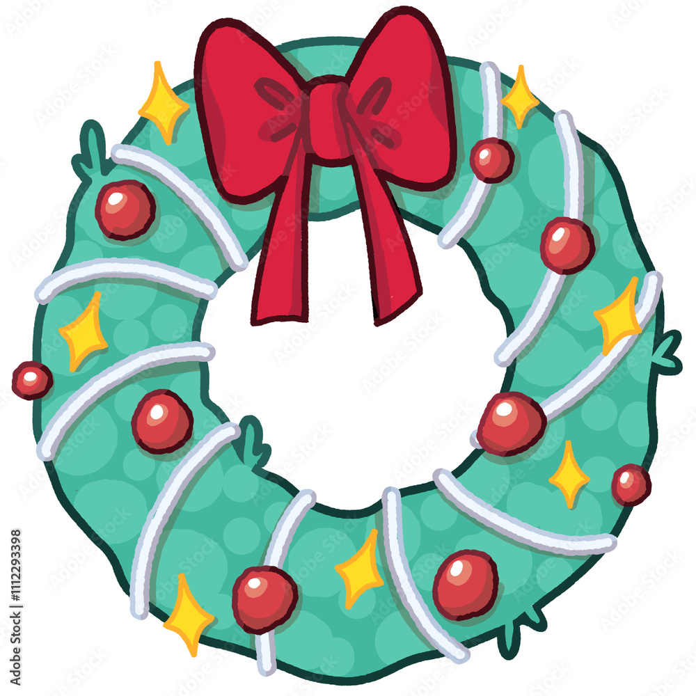 Fototapeta premium Decoration bell Merry Christmas cartoon elements.
