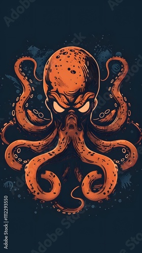 Incredible Commotion of an Octopus, Angry octopus illustration wallpaper photo