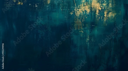 Abstract Teal Gold Textured Painted Surface