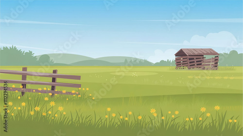 Beautiful meadow landscape background scene 