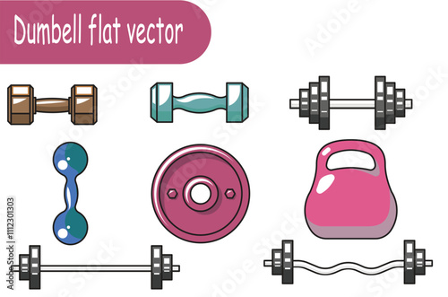 Dumbell flat vector design 