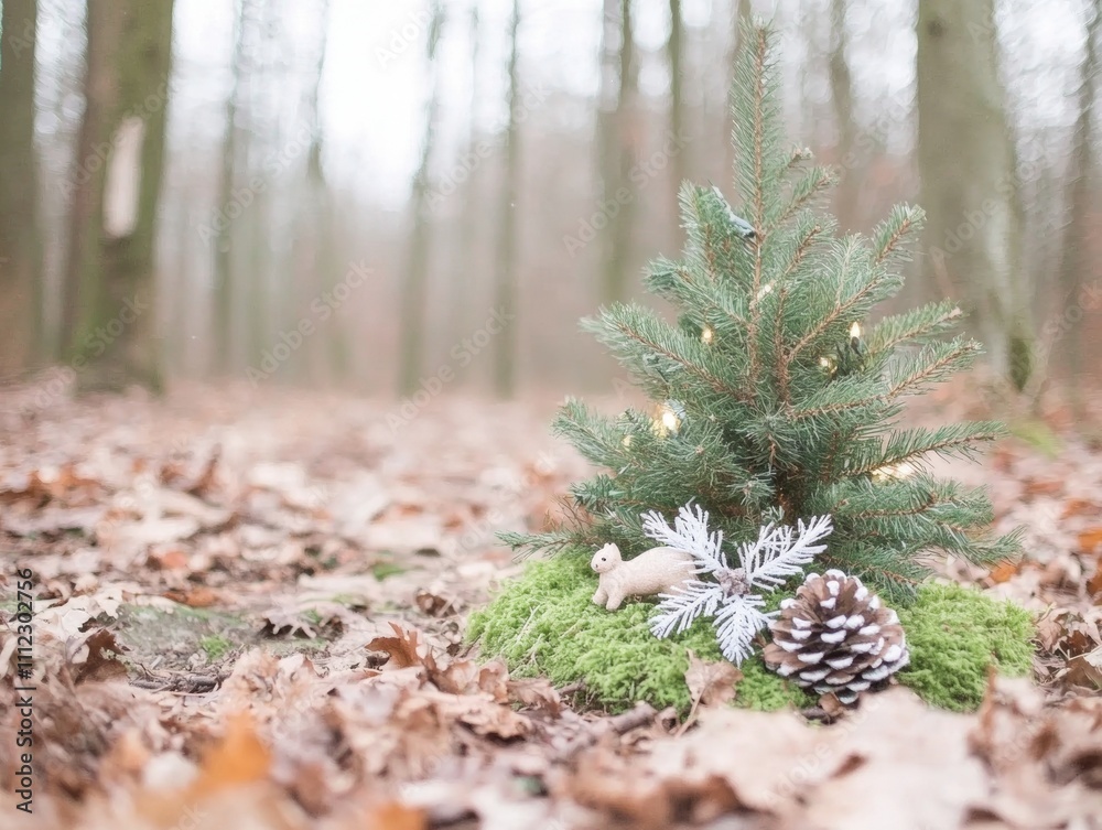 Enchanted forest Christmas tree with mossy decor animal ornaments Enchanted forest Christmas tree with mossy decor animal ornaments