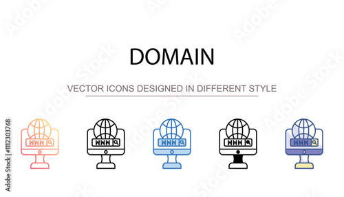 Domain icon design with white background stock illustration