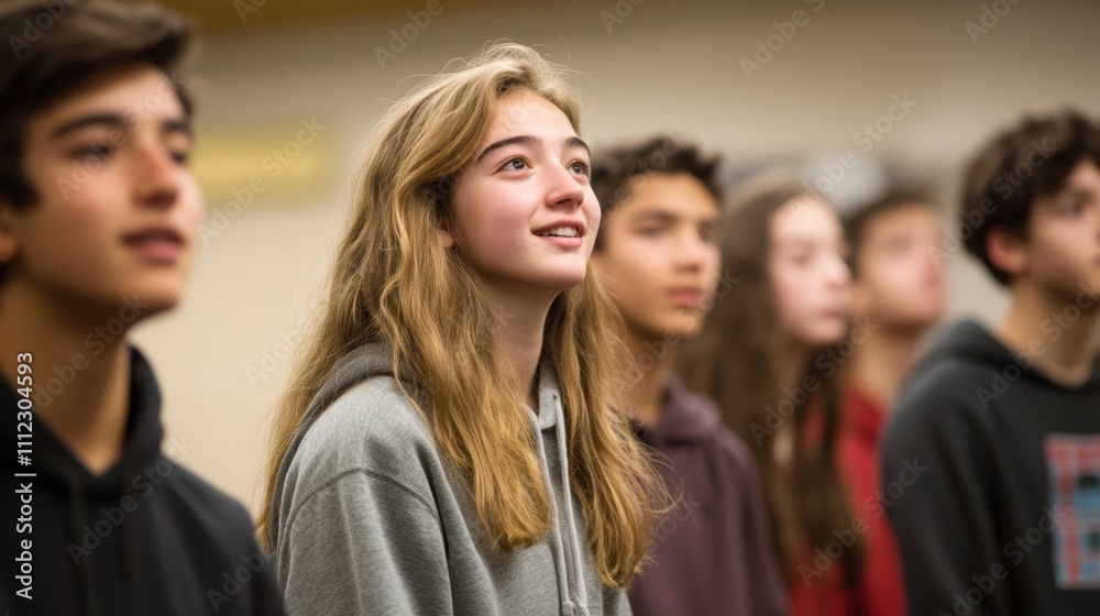 Enthusiastic Group of Teenagers in a Classroom, Engaged in Learning Experience, Capturing Youthful Expressions and Connection to Education in a Warm Atmosphere Enthusiastic Group of Teenagers in a Classroom, Engaged in Learning Experience, Capturing Youthful Expressions and Connection to Education in a Warm Atmosphere