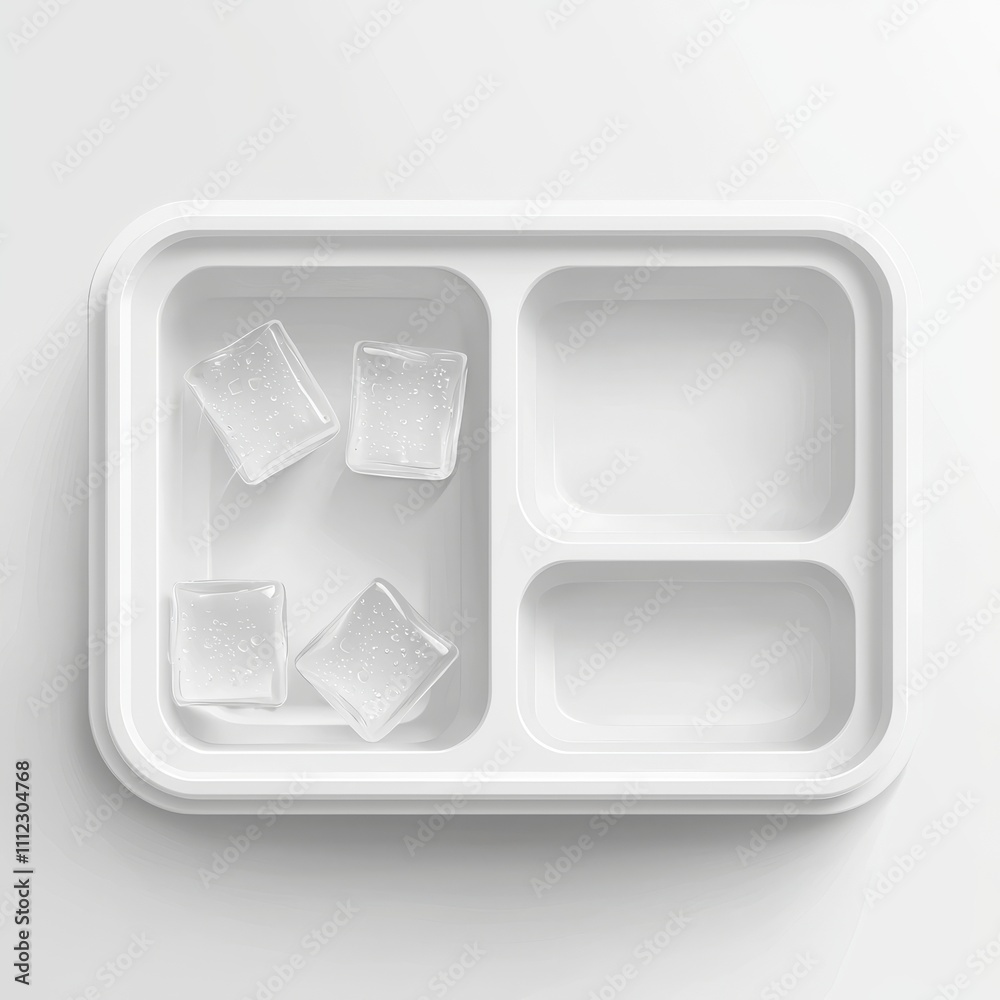 A white plastic bin with two compartments and handles. A white plastic bin with two compartments and handles.