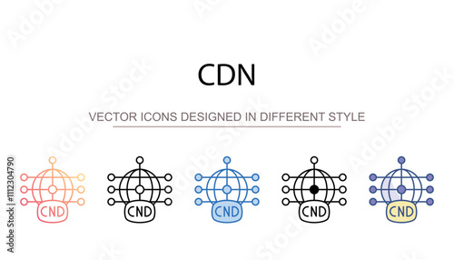 CDN icon design with white background stock illustration