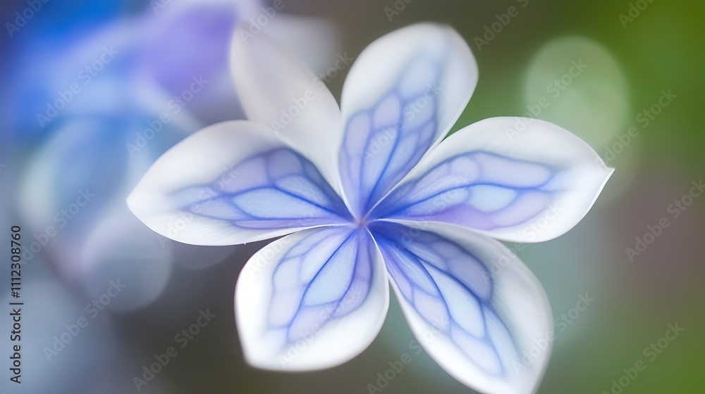 Delicate Blue Flower Petals Softly Blurred Background