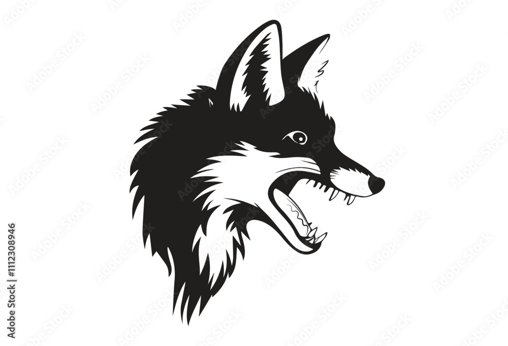 Naklejka premium fox_silhouette_black