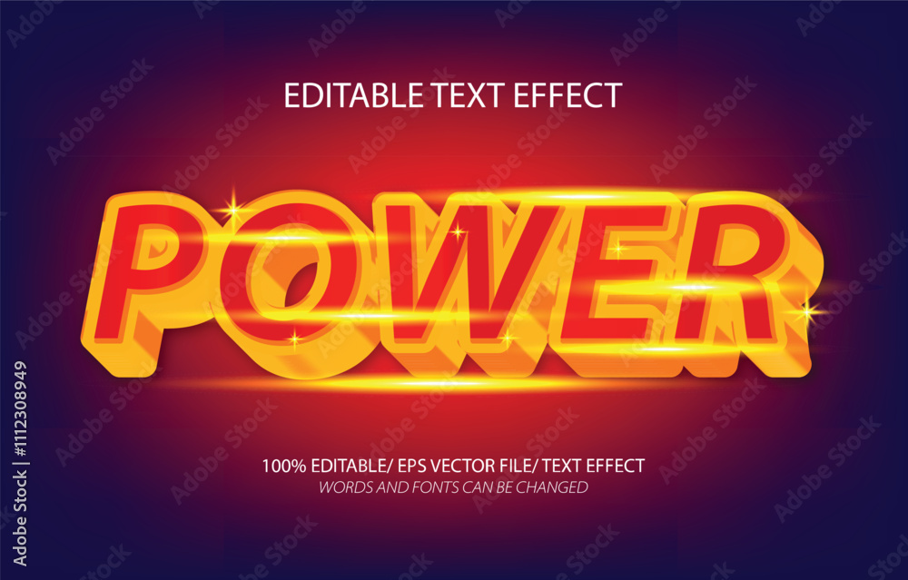 Power editable text effect, 3D editable text template. Power editable text effect, 3D editable text template.