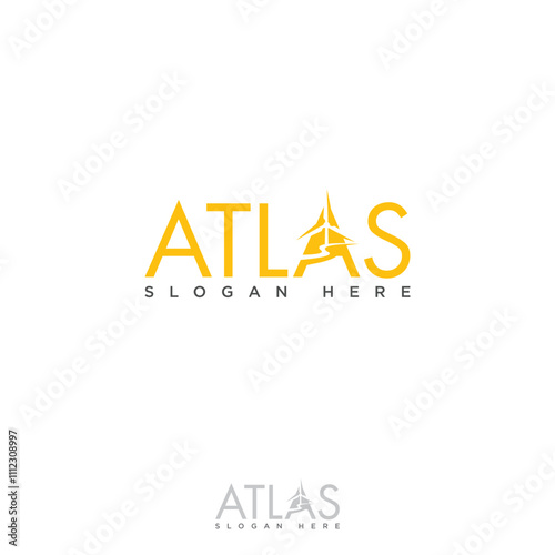 Atlas letter design element minimal logo design