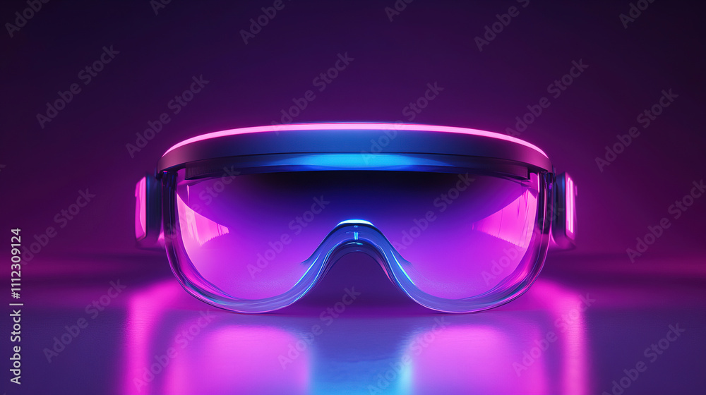 Innovative augmented reality glasses display futuristic design with vibrant lighting effects. Generative AI Innovative augmented reality glasses display futuristic design with vibrant lighting effects. Generative AI