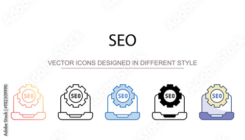 SEO icon design with white background stock illustration