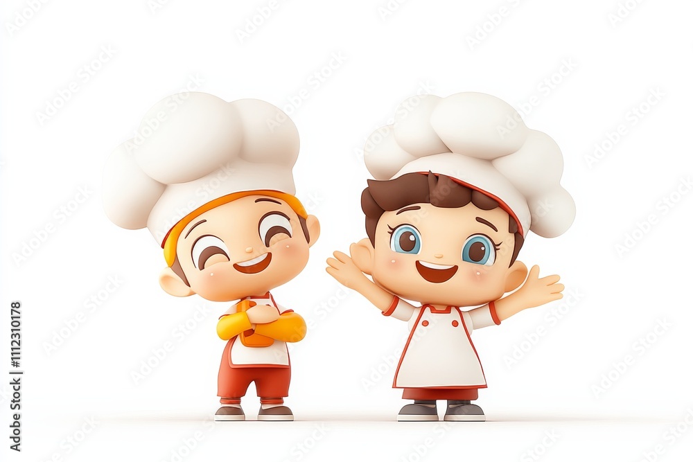 Joyful chef characters kitchen 3d animation bright playful fun culinary adventure Joyful chef characters kitchen 3d animation bright playful fun culinary adventure