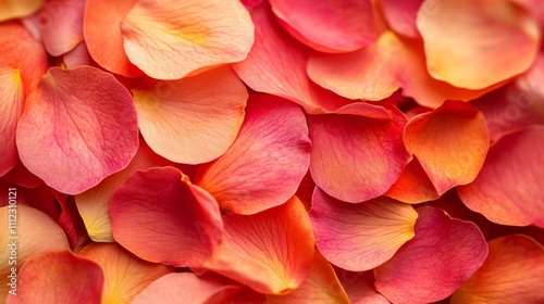 Delicate Coral Rose Petals Close Up View