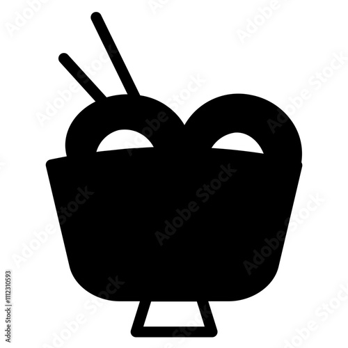 Bowl Food Noodle Glyph Icon