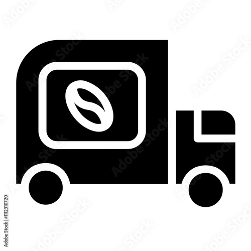 Coffee Truck Food Glyph Icon