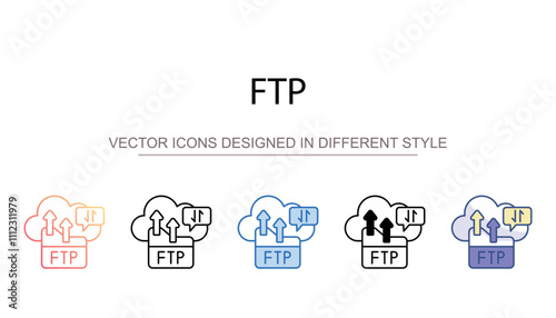 FTP icon design with white background stock illustration