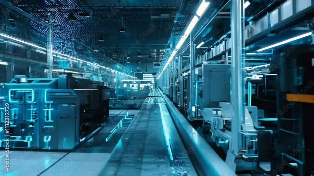 Futuristic Factory: Automated Production Line with Advanced Technology