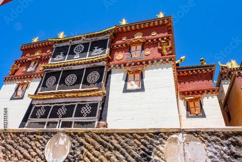 Most beautiful Buddhist Tibetan Monastery in Shangri-La, the Songzanlin Monastery or the little Potala Palace in China photo