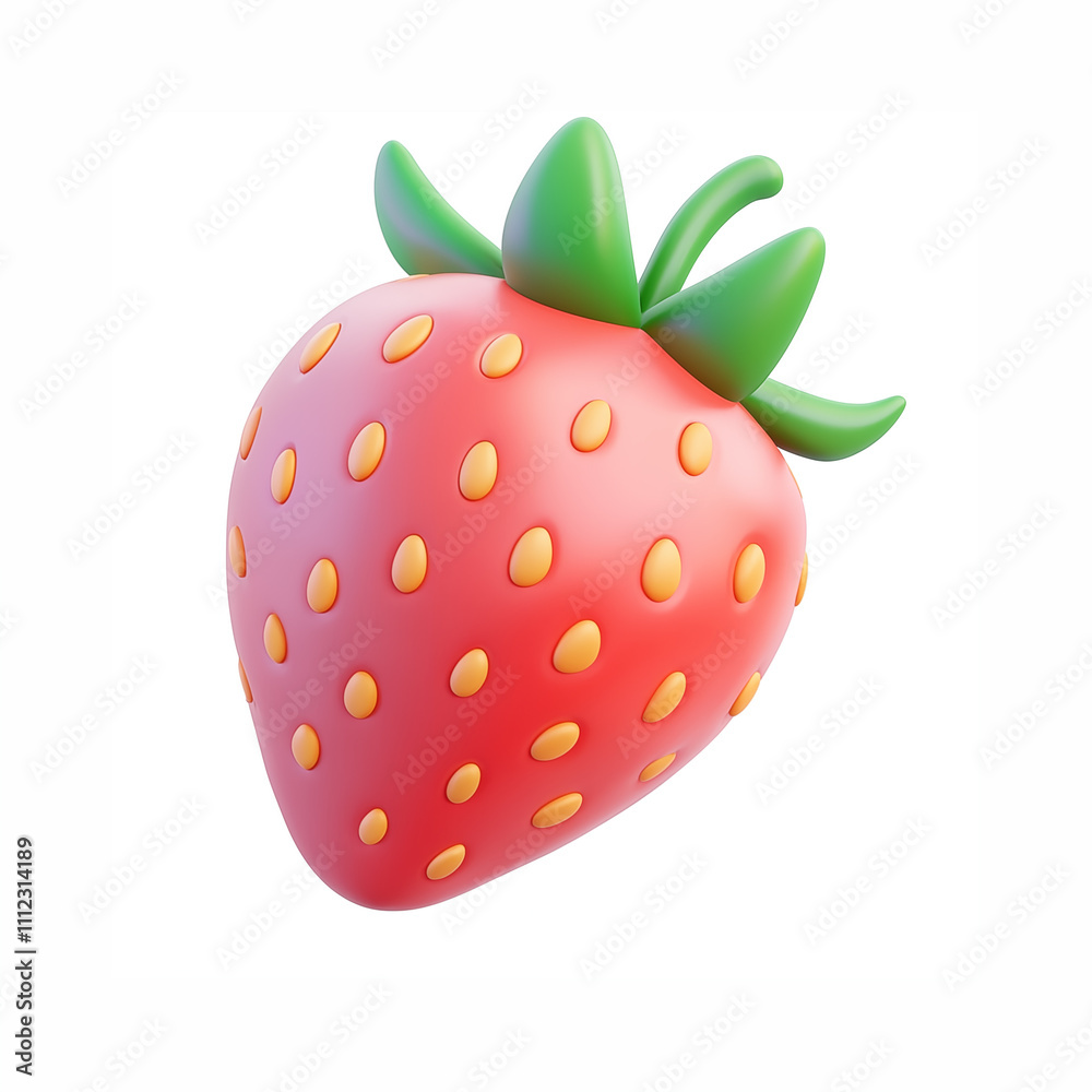 3d icon strawberry berry on white background
3d icon strawberry berry on white background