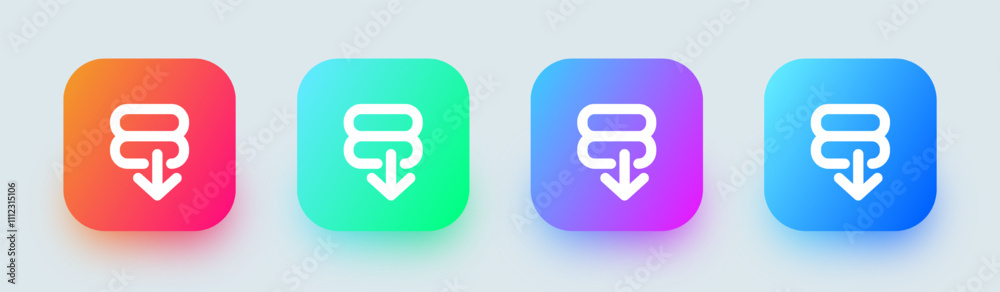 Inflation line icon in square gradient colors. Economy crisis signs vector illustration. Inflation line icon in square gradient colors. Economy crisis signs vector illustration.
