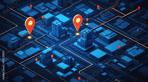 Utilizing GPS and Geo Targeting for Proximity Marketing Strategy with Geofencing and Location Based Concepts    Illustration