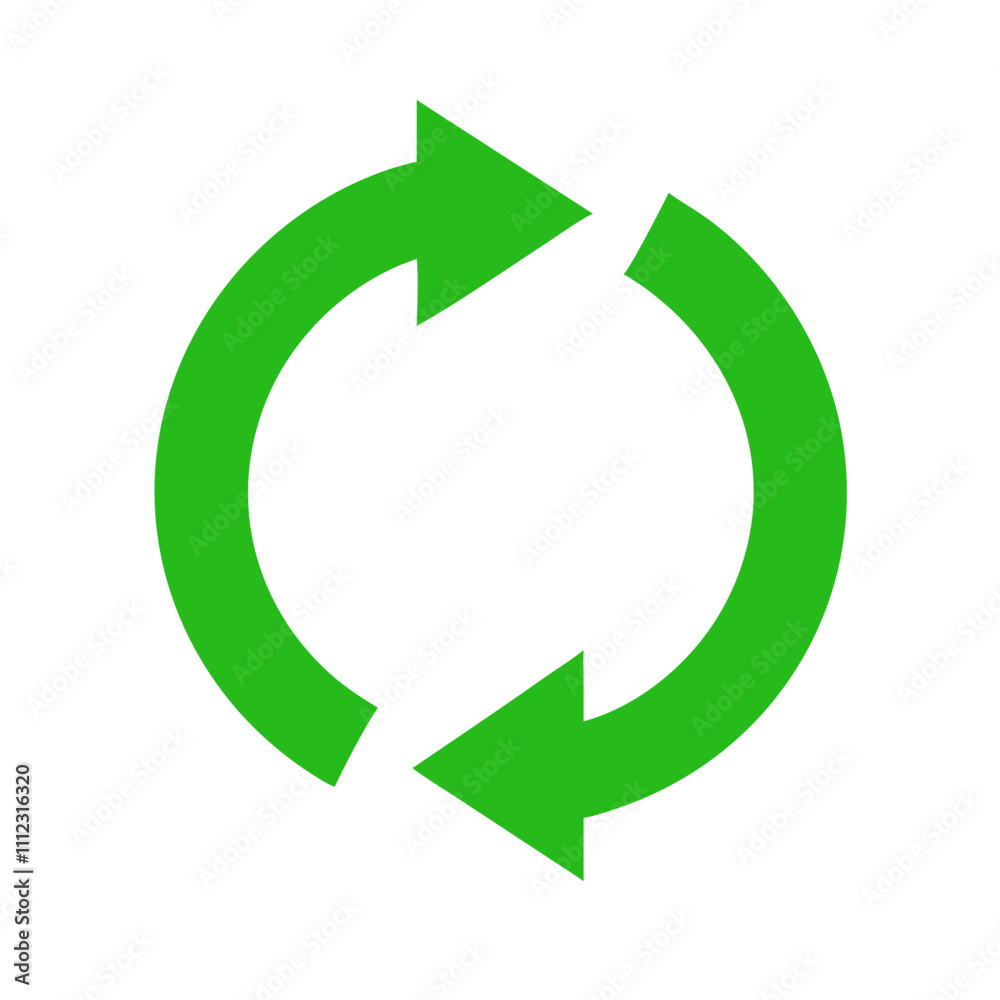 Green circular arrows recycling symbol icon Green circular arrows recycling symbol icon