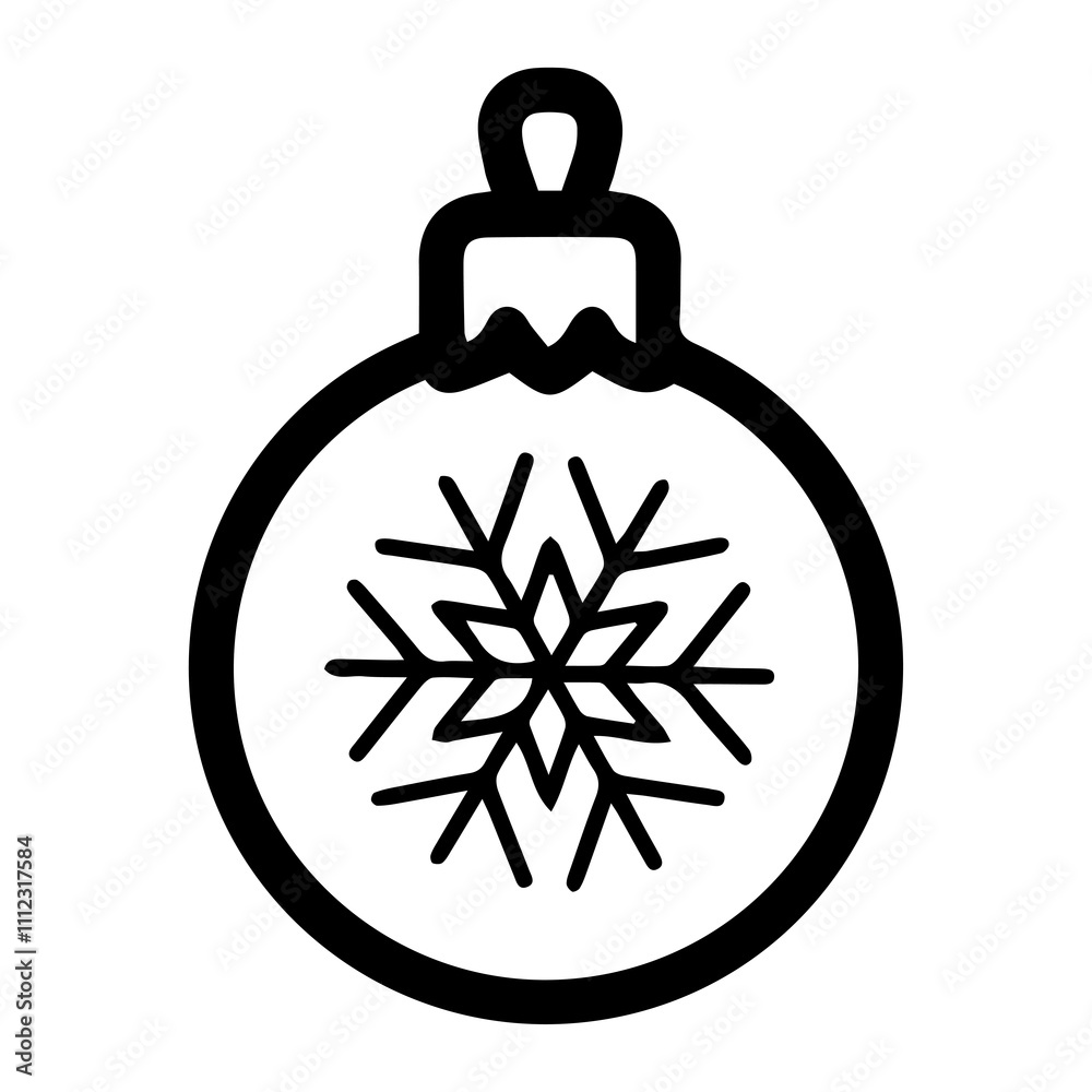 Holiday ornament vector illustration in black and white, isolated against a clean white background. Perfect for festive design projects, decorations, or seasonal themes in minimalist styles Holiday ornament vector illustration in black and white, isolated against a clean white background. Perfect for festive design projects, decorations, or seasonal themes in minimalist styles