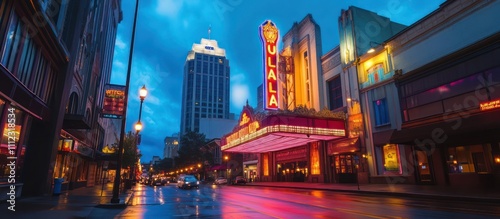 Ulal? Theater at Night: A Dazzling Cityscape in Montgomery, Alabama photo