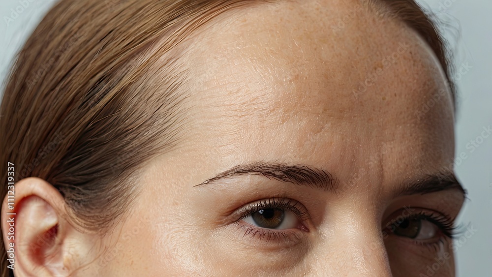 Fototapeta premium hair_loss_person_with_serum_peptide_or_minoxi,generative ai