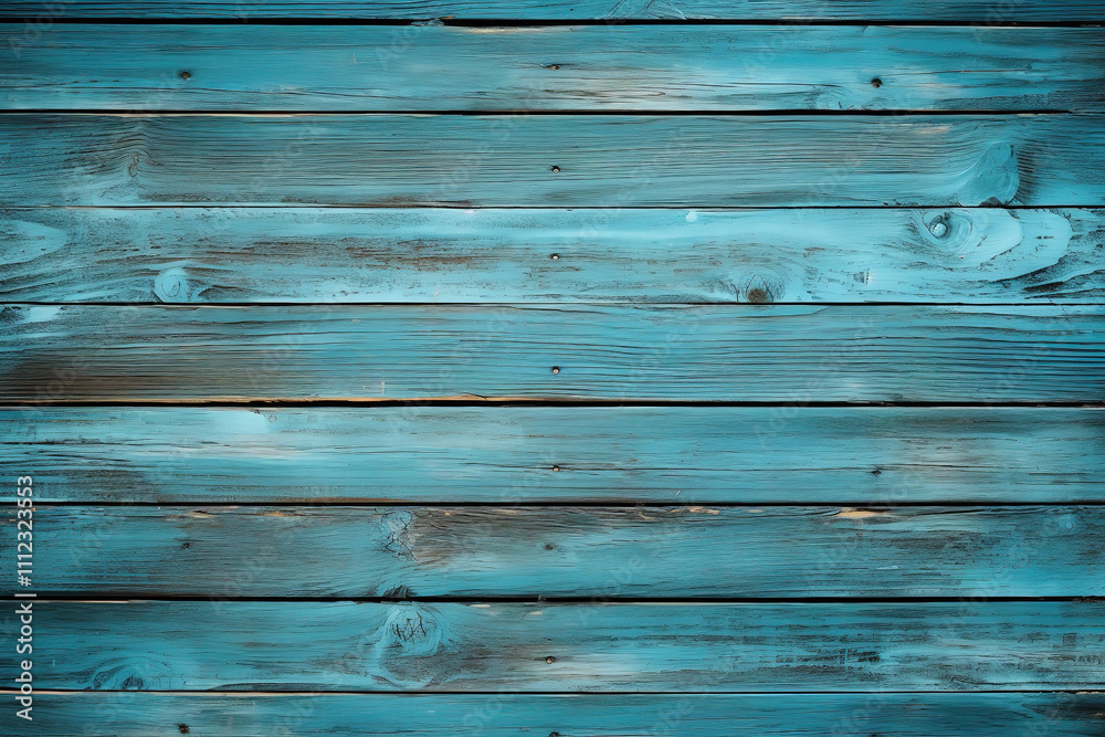 Fototapeta premium Fantastic old peeling blue colored painted wooden board texture wall background