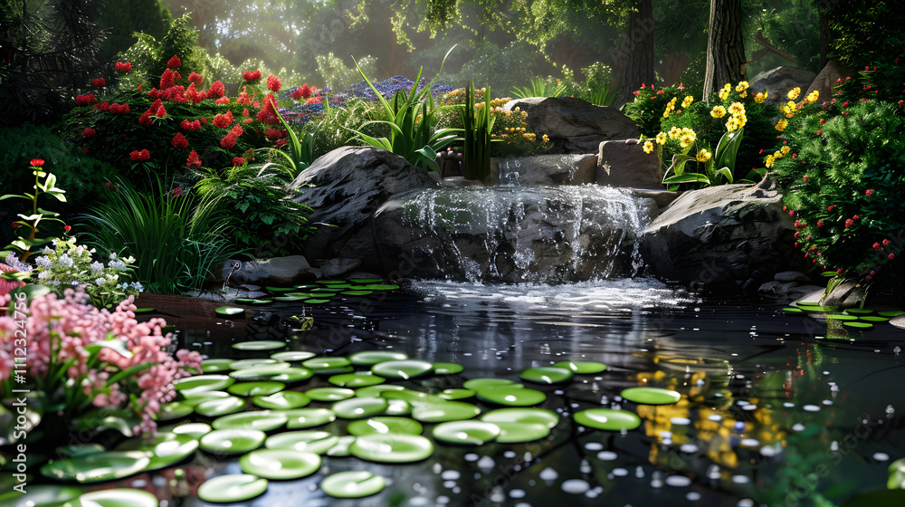 Fototapeta premium Water Garden Realistic