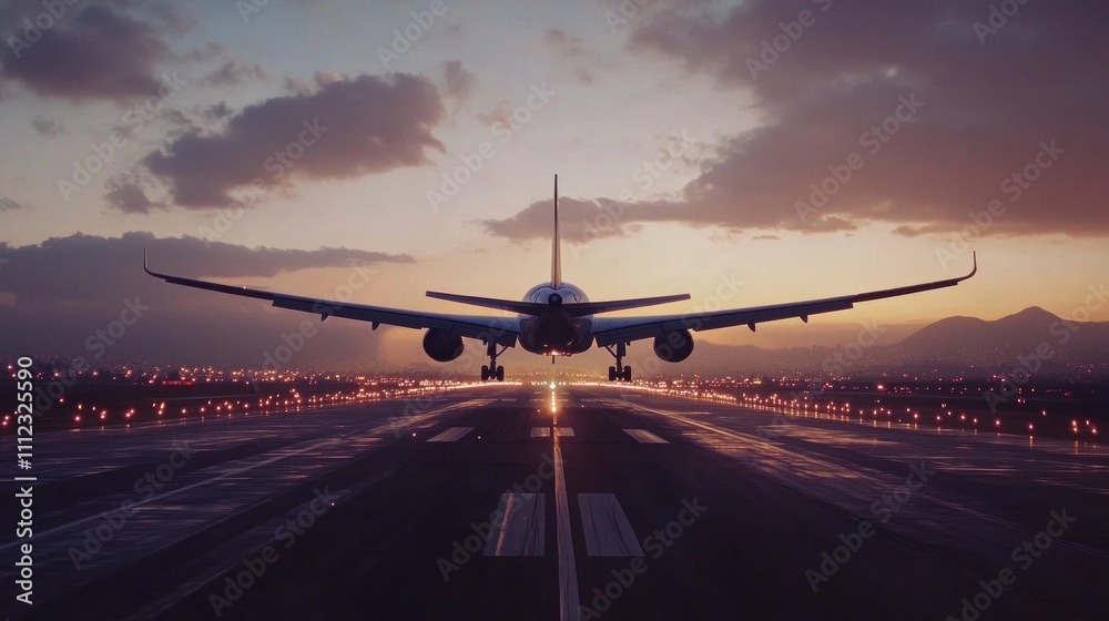 A timelapse of an airplane taking off and landing, capturing the dynamic beauty of flight. A timelapse of an airplane taking off and landing, capturing the dynamic beauty of flight.