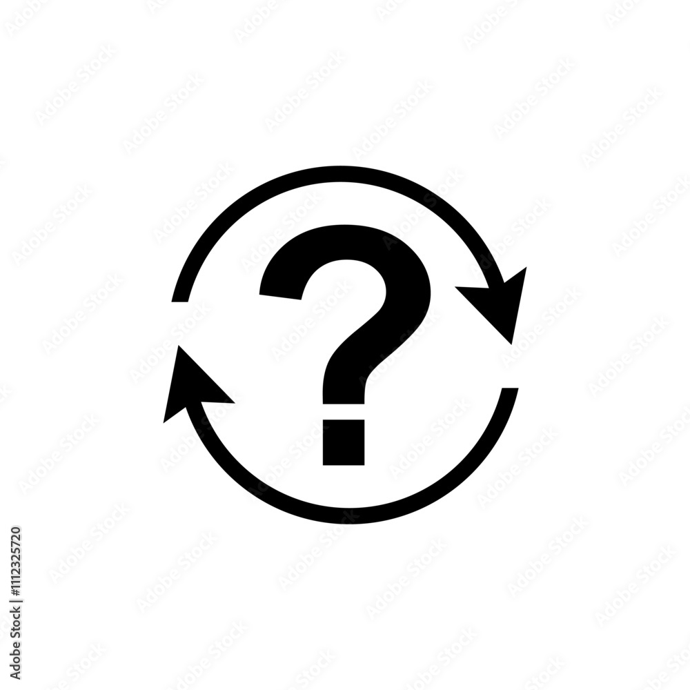 Repeat Question vector icon. Help Business icon. Ask for support and information sign. Confusion icon vector Repeat Question vector icon. Help Business icon. Ask for support and information sign. Confusion icon vector