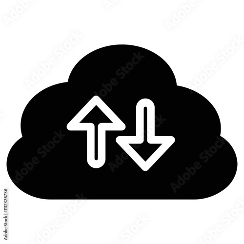 Cloud Activity Action Glyph Icon