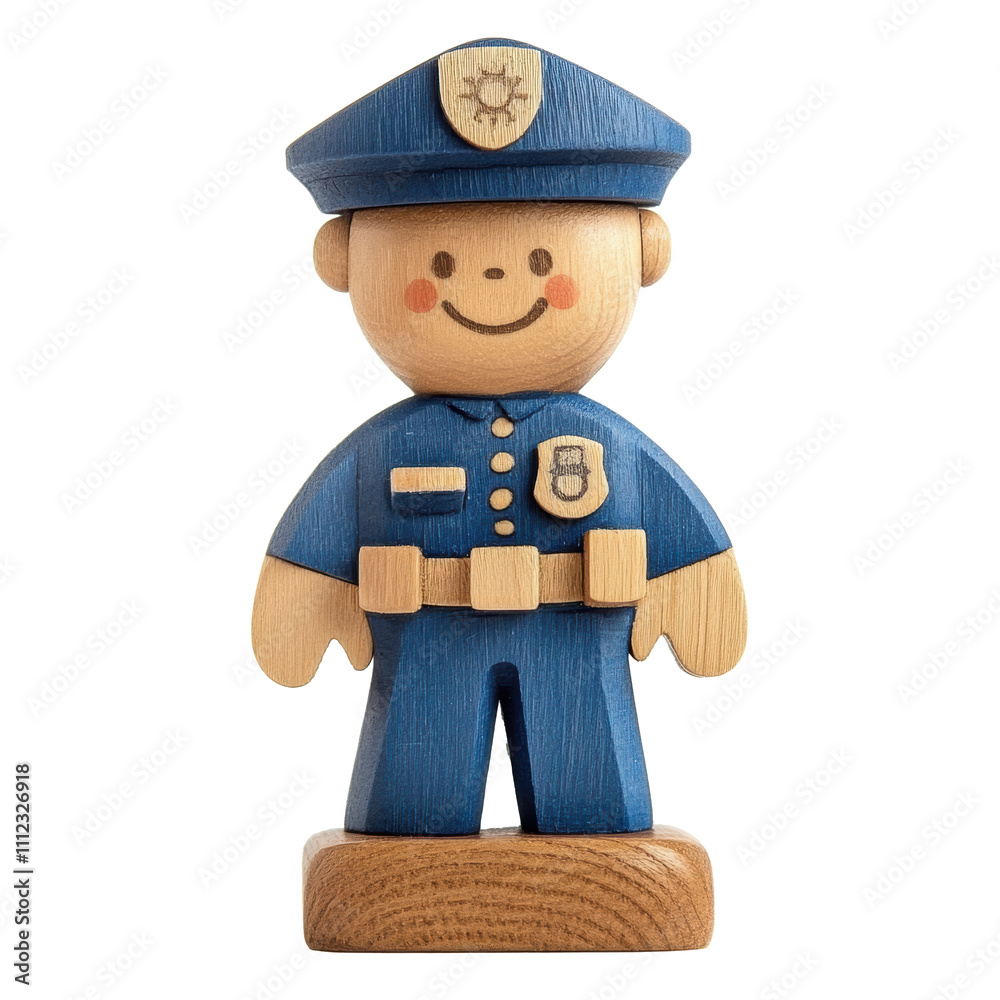 Child's wooden police officer figure for imaginative play Child's wooden police officer figure for imaginative play