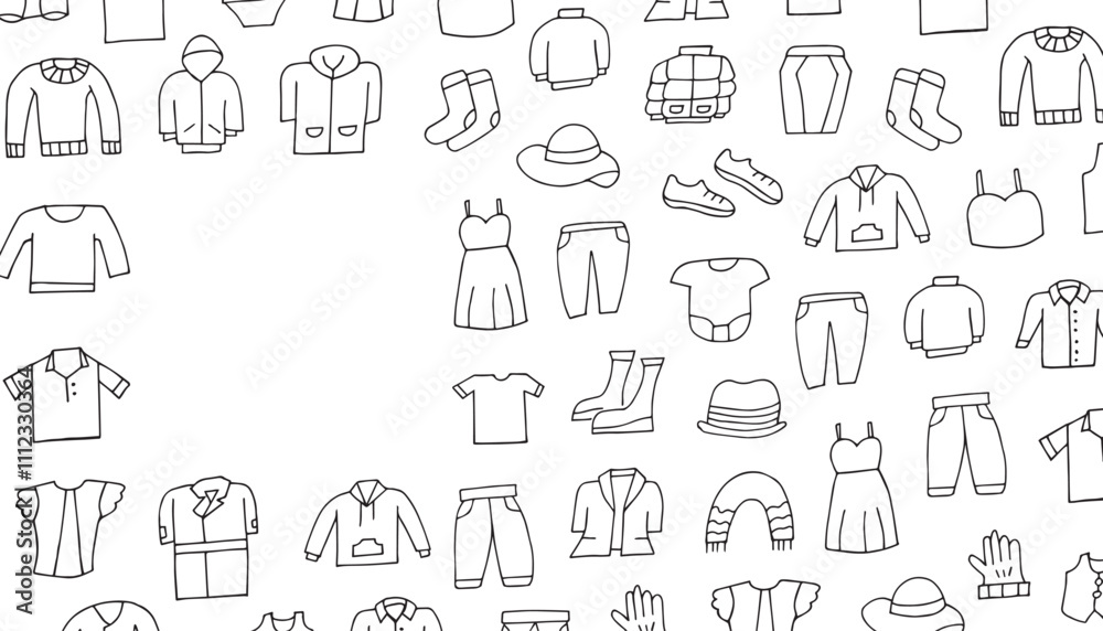 frame. an empty frame with different clothes. a cap. sweater. warm clothes for winter. scarf. gloves. T-shirt. shorts. socks. sneakers. put on clothes. doodle style. vector. a set of clothes. frame. an empty frame with different clothes. a cap. sweater. warm clothes for winter. scarf. gloves. T-shirt. shorts. socks. sneakers. put on clothes. doodle style. vector. a set of clothes.