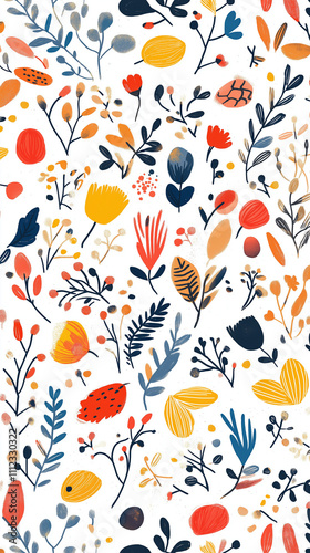 seamless pattern with autumn leaves