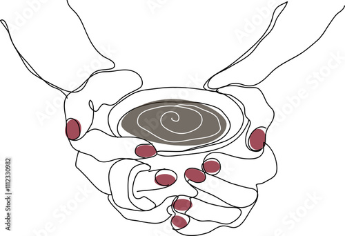  coffee time concept line art