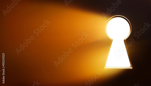Golden light shining through keyhole creates dramatic effect
