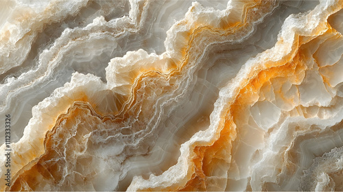 A stunning close-up of layered orange and white stone textures with intricate natural patterns