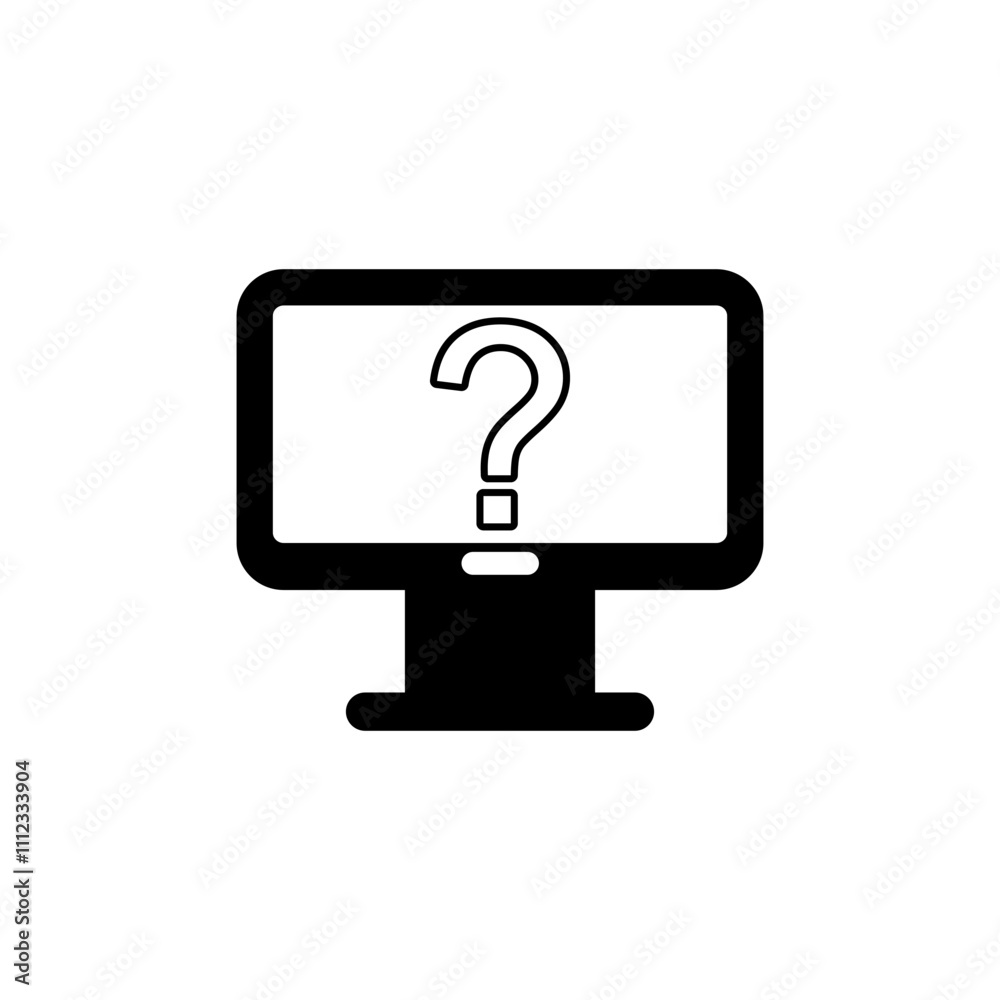 Question and Monitor icon. Help Business icon. Ask for support and information sign. Confusion and Question icon vector Question and Monitor icon. Help Business icon. Ask for support and information sign. Confusion and Question icon vector