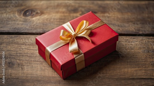 Gift box on a wooden background. Valentine's Day gift.selectiv focus.holiday photo