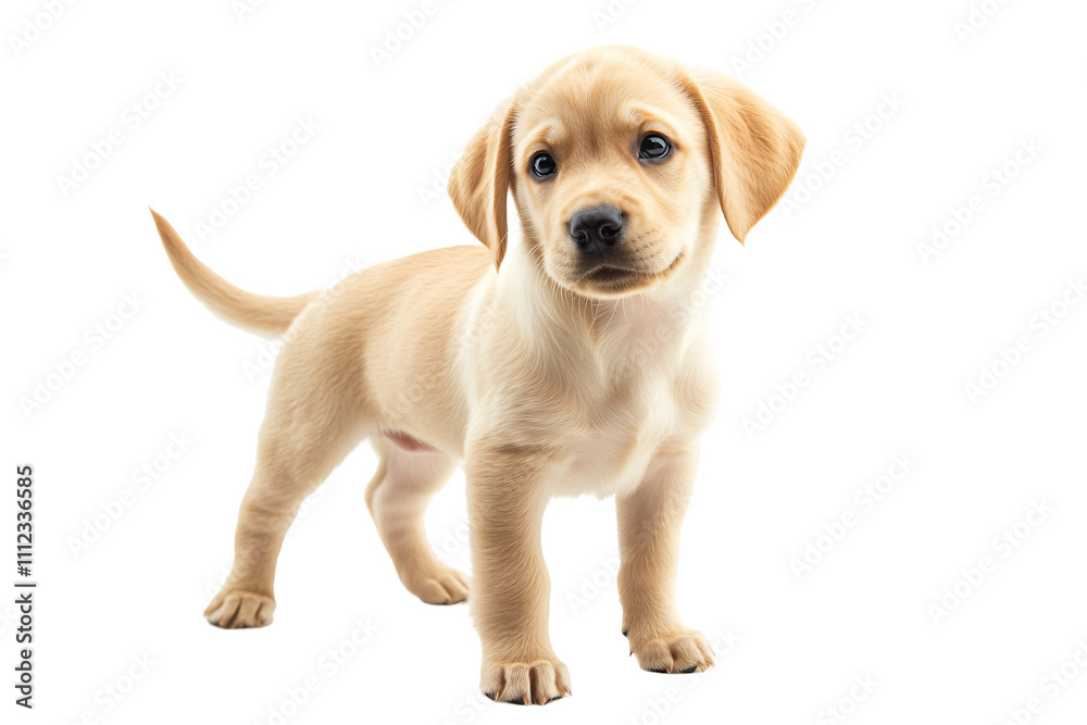 a puppy standing on a white background a puppy standing on a white background