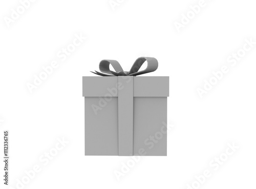 gift box with ribbon. Transparent PNG background. Birthday present mockup. Closed square surprise box. Ideal for promotional campaigns, black Friday, valentines, Christmas, mother's day